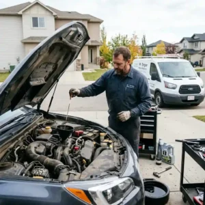 Mobile oil change Calgary service for vehicle engine maintenance