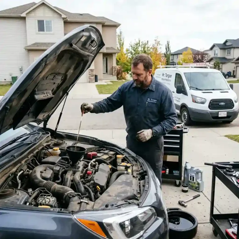 Mobile oil change Calgary service for vehicle engine maintenance